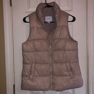 Womens XS puff vest tan.